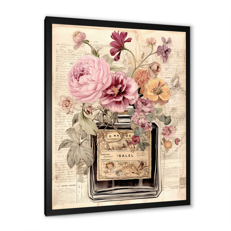 House of Hampton® Vintage Perfume Bottle With Blossoming Flowers I — free download